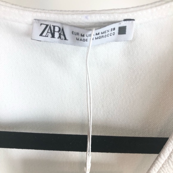NWT Zara Basic White Short Sleeve Dress M - Picture 3 of 8